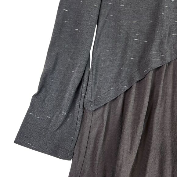 MADO ET LES AUTRES Top Womens 4 Black Long Sleeve Asymmetrical Artsy France - Picture 4 of 12